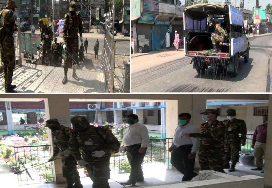 নাটোরে মসজিদ-রাস্তা-হাসপাতালে সেনাবাহিনীর স্প্রে
