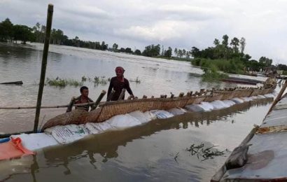 নাটোরের সিংড়ায় পলকের নির্দেশে ৪৮ ঘন্টায় ভাঙ্গন প্রতিরোধে বাঁধ