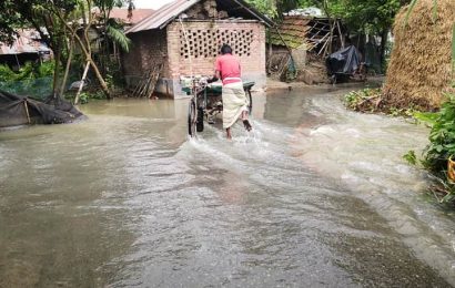 নাটোরে নিংগইন-জোড়মল্লিকা-খড়মকুড়ি রাস্তায় পানি 