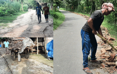 গ্রামবাসী নিজেরাই ১ কিলোমিটার কাঁচা রাস্তা সংস্কার করেছে