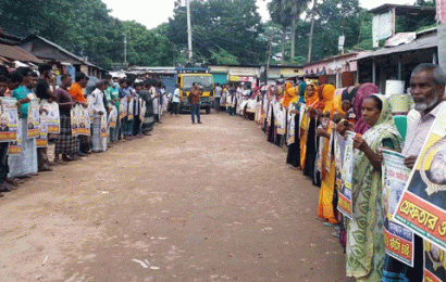 নলডাঙ্গায় জীবন হত্যার প্রতিবাদে আ’লীগের মানববন্ধন