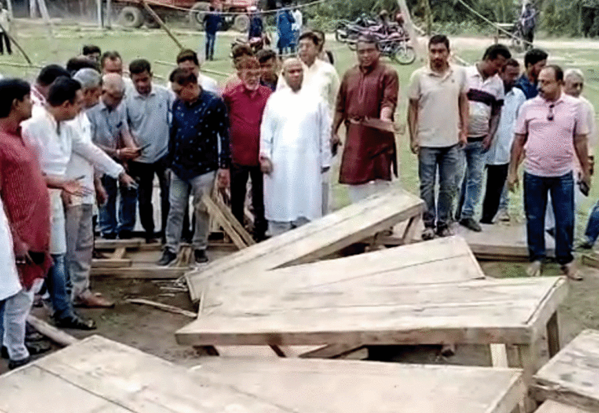 বিএনপির ইফতার মাহফিলের মঞ্চ ভাংচুরের অভিযোগ;আ’লীগের পাল্টা কর্মসুচতে  উত্তেজনা