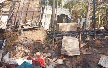 রান্না ঘরের আগুনে গবাদি পশুসহ চারটি ঘর পুড়ে ছাই